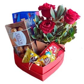 Coração de Rosas e Chocolates